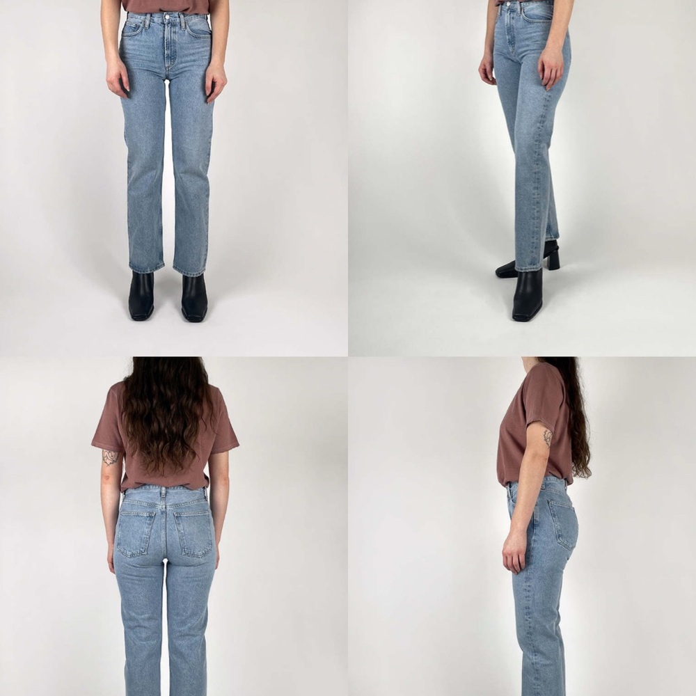Agolde Mia mid rose straight leg jeans in Dimension, size 33 - Picture 3 of 5